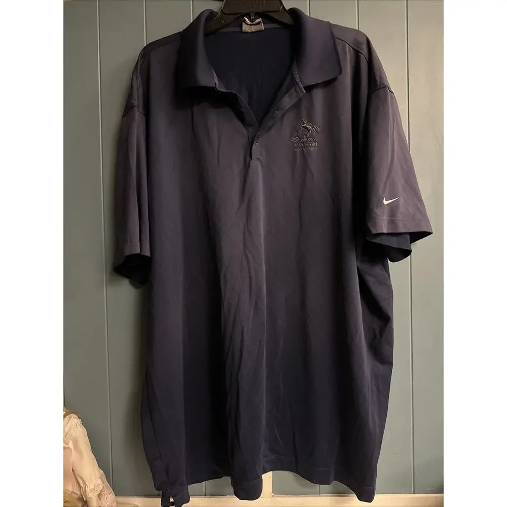 Nike‎ Men's 3XL Golf Polo Shirt Blue Short Sleeve Stallion Mountain NV Course